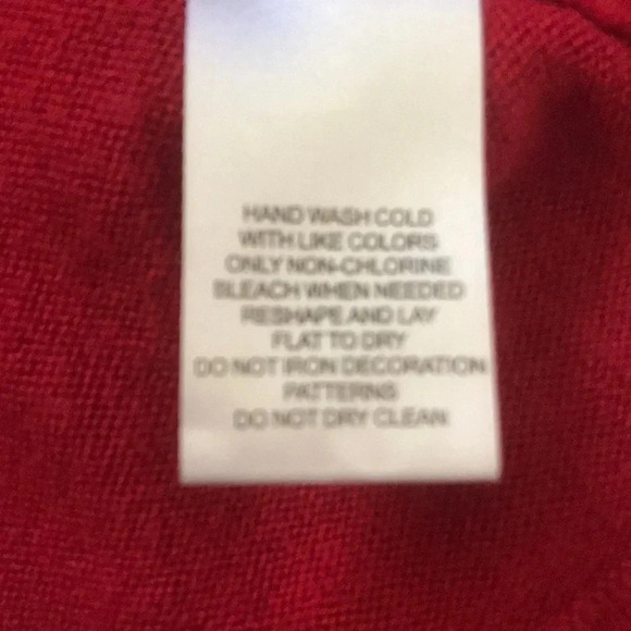 𝅺MERCER Street Studio long sleeve floral embellished soft red sweater size XL - Picture 6 of 8